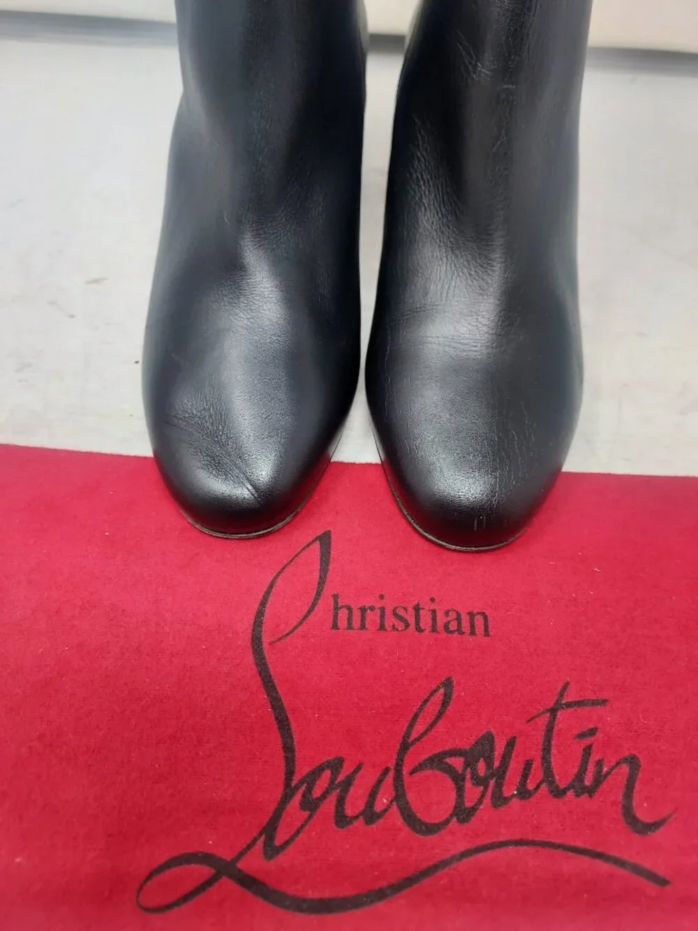 Christian Louboutin Black Turela Leather Ankle Boot